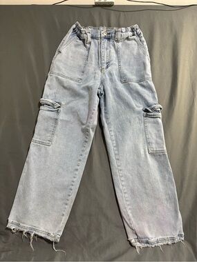 I.FAMOUS Light Wash Denim Cargo Pants